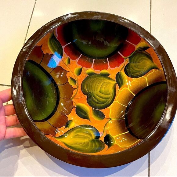 Painted Sunflowers Wooden Plate Bowl, Bowl Plate, Wall Hanging Plate - Picture 2 of 7